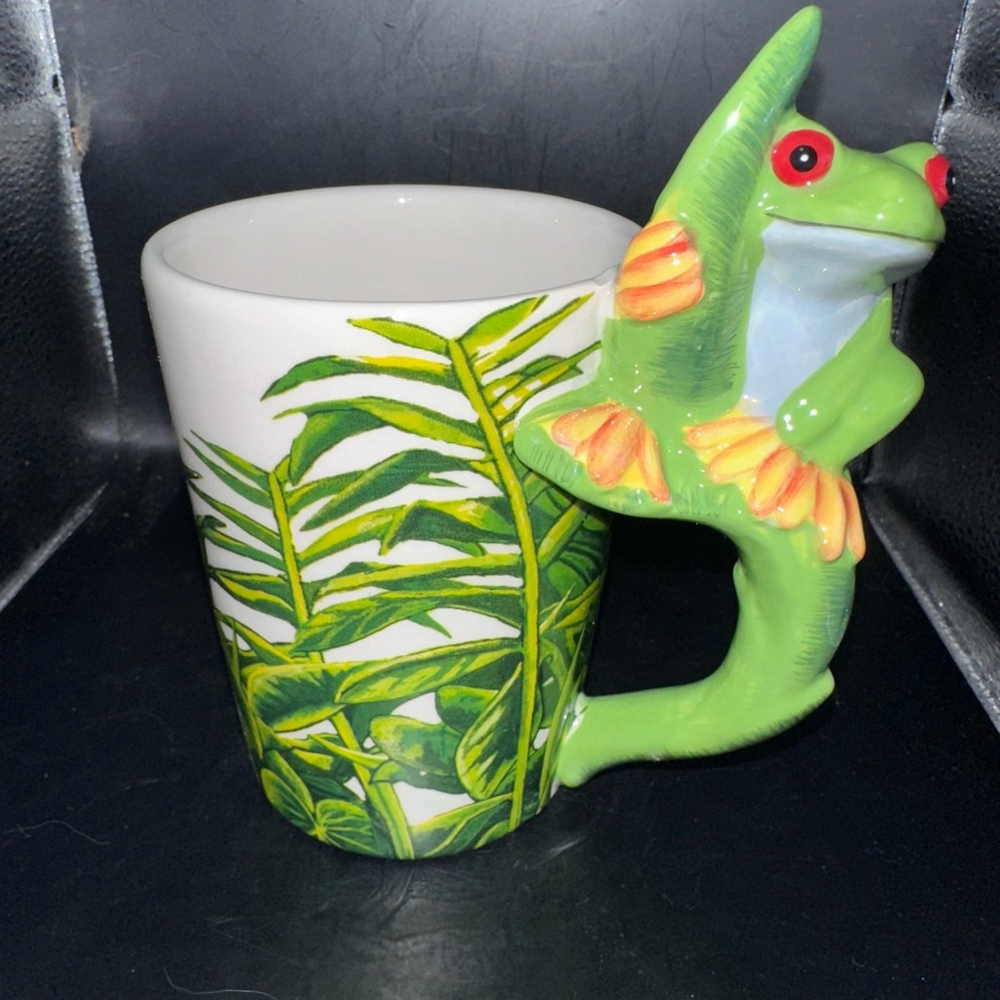 NWT Puckator Smug23 Ceramic Tree Frog Handle Tazza Coffee Tea Mug From UK